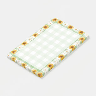 Pretty sunflowers Scottish Trendy Green Yellow Post-it Notes