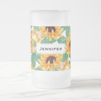 Pretty Sunflowers Yellow & Green Pattern