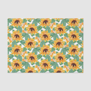 Pretty Sunflowers Yellow & Green Pattern Tissue Paper