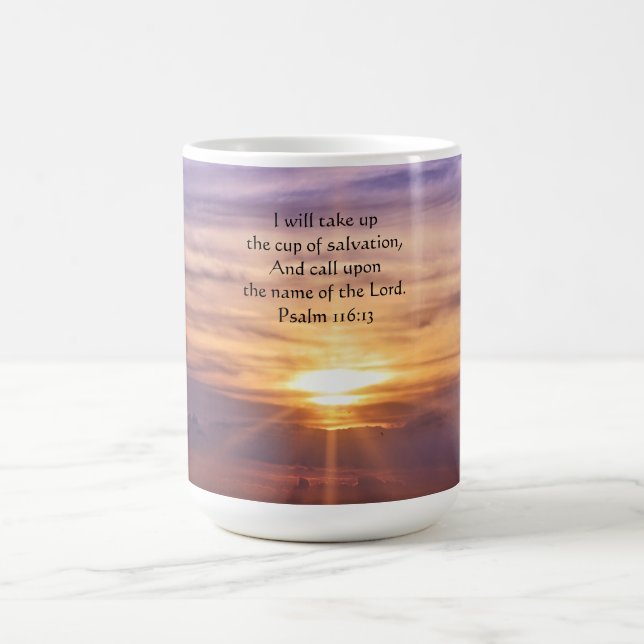 Pretty Sunset Faith Bible Verse Mug (Center)