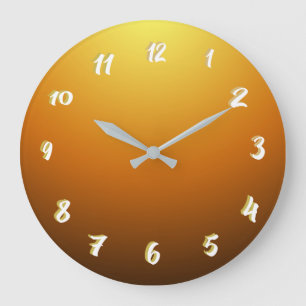 Pretty Sunset Gold  Large Clock
