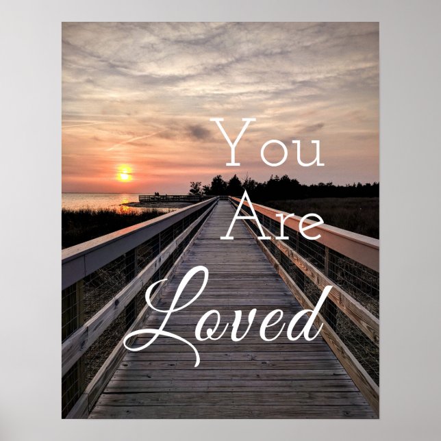 Pretty Sunset You Are Loved Inspirational Poster (Front)