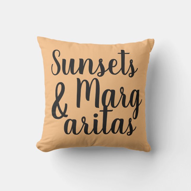 pretty SUNSETS & MARGARITAS lettering | Cushion (Front)