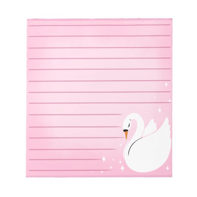 Pretty Swan Delicate Post-It Notes (Front)