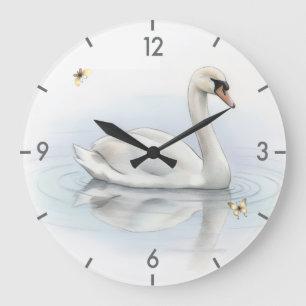 Pretty swan large clock