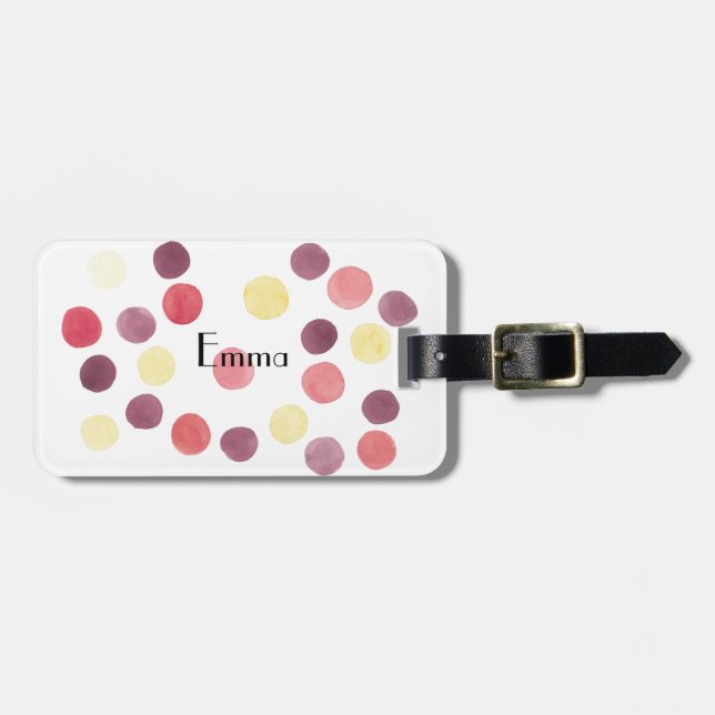 Pretty Sweet Circles Luggage Tag (Front Horizontal)