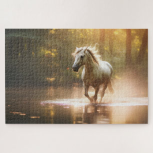 Pretty Sweet Cute Horse Magical Forest Jigsaw Puzzle