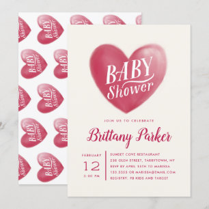 Pretty Sweet Heart   Baby Shower   Ivory Invitation
