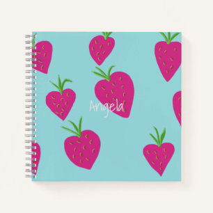 Pretty Sweet Strawberry Square Notebook