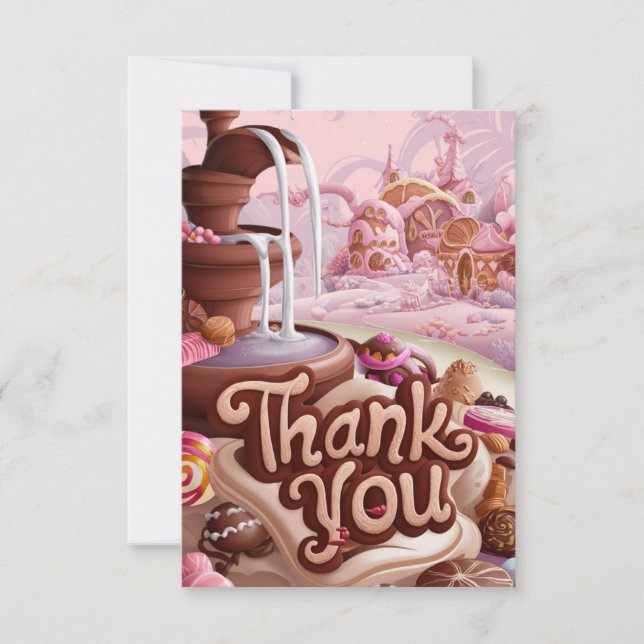 Pretty Sweets Chocolate thank you card (Front)