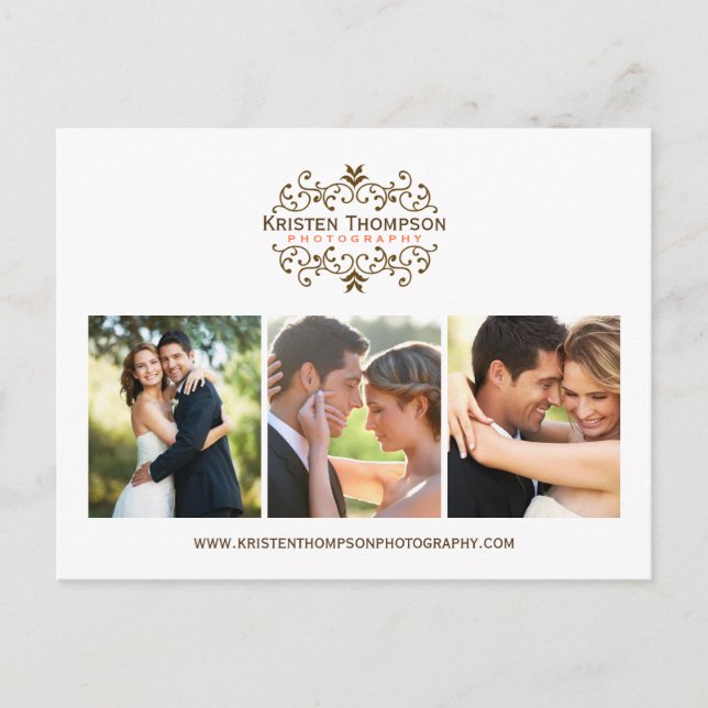 Pretty Swirls Business Marketing Postcards (Front)