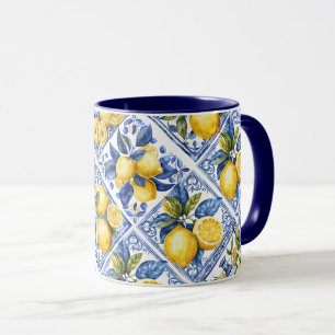 Pretty Talavera Tile All-Over Print Lemons Mug