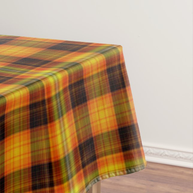 Pretty Tartan, Scottish Plaid,  Yellow Red Black Tablecloth (In Situ)