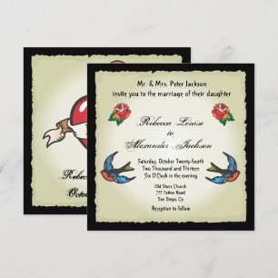 Pretty Tattoo Wedding Invitation