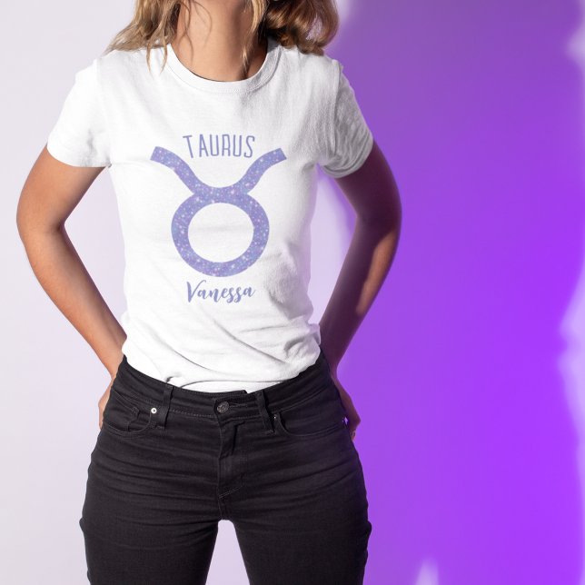 Pretty Taurus Astrology Sign Custom Purple Women's T-Shirt (Creator Uploaded)