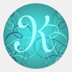 Pretty  teal blue ribbons stickers to personalise