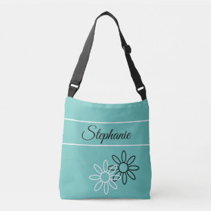 Pretty teal w/your name, initials or monogram cros crossbody bag