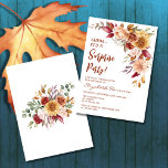 Pretty Terracotta Fall Floral Surprise Birthday Invitation<br><div class="desc">Honour a special woman with this elegant and feminine Birthday party invitation. 
This elegant design features sophisticated terracotta fall flowers which include roses and dahlia with brown and autumn burgundy leaves.</div>