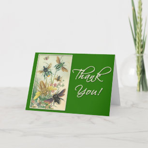 Pretty Thank You Card with Bees