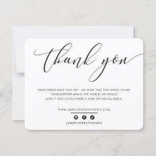 PRETTY THANK YOU elegant business black white