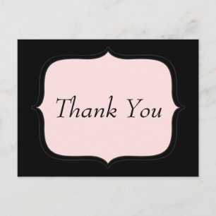 Pretty Thank You Pink and Black Postcard