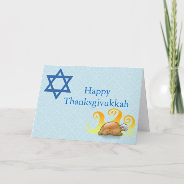 Pretty Thanksgivukkah Greeting Card (Front)