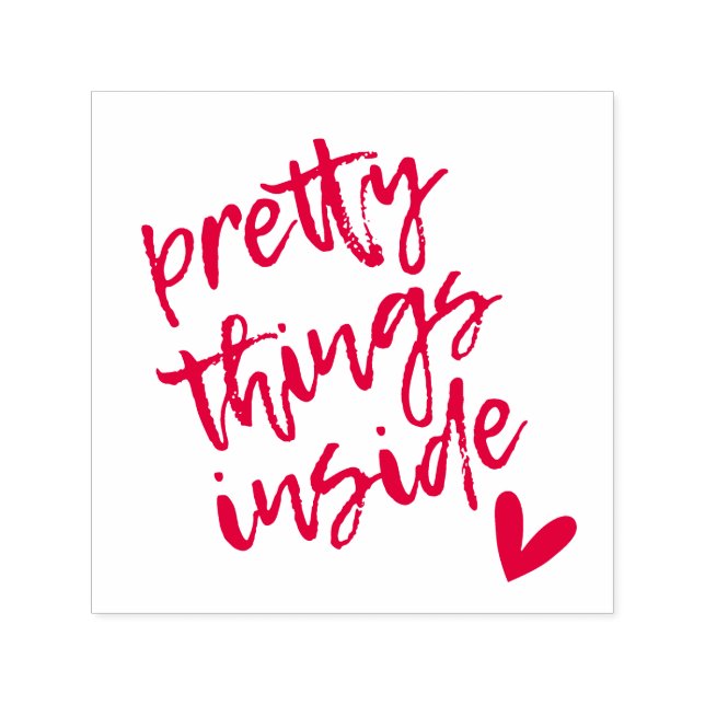 Pretty Things Inside Cute Script Gift Wrapping Self-inking Stamp (Design)