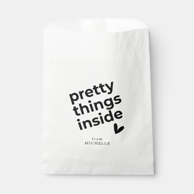 Pretty Things Inside, Minimalist, Custom Favour Bags (Front)