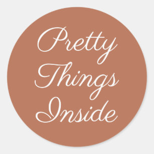 Pretty Things Inside Personalised Text And Logo Classic Round Sticker