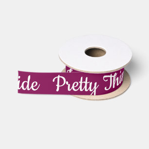 Pretty Things Inside Personalised Text And Logo Satin Ribbon
