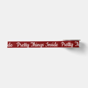 Pretty Things Inside Personalised Text And Logo Satin Ribbon