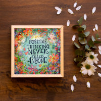 Pretty Think Positive Quote Inspirivity Poster