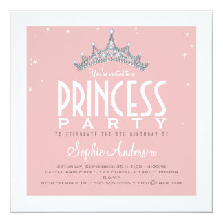 princess themed birthday party invitations