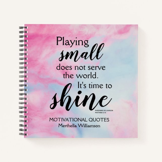 Pretty TIME TO SHINE Personalised Motivational Notebook (Front)