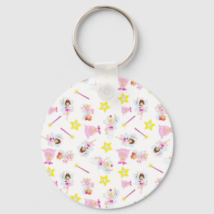 Pretty Tooth Fairy Magic Wand White Teeth Key Ring