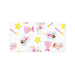 Pretty Tooth Fairy Magic Wand White Teeth Label