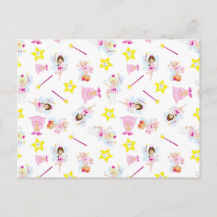Pretty Tooth Fairy Magic Wand White Teeth Postcard