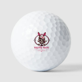 Pretty Toxic Skull Bunny Women's Pastel Goth Stree Golf Balls