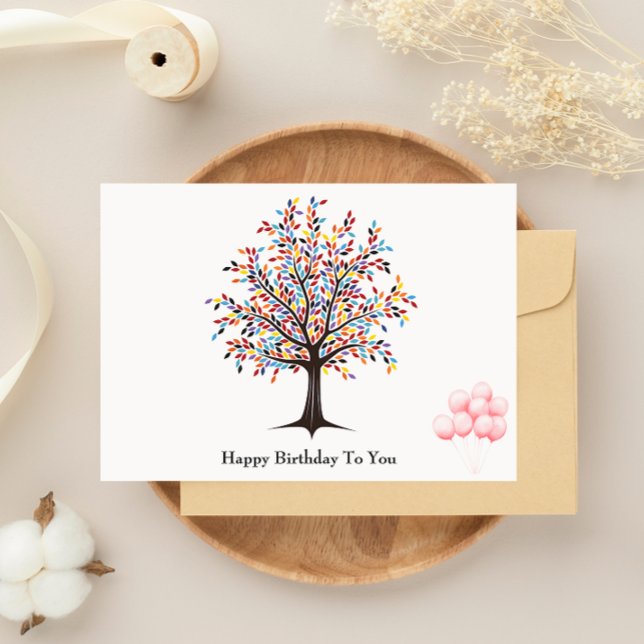 Pretty Tree and Balloon Birthday Card (Pretty Tree and Balloon Birthday Card)