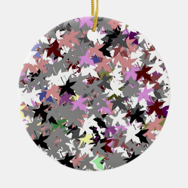 PRETTY TREE LEAVES CERAMIC TREE DECORATION (Front)