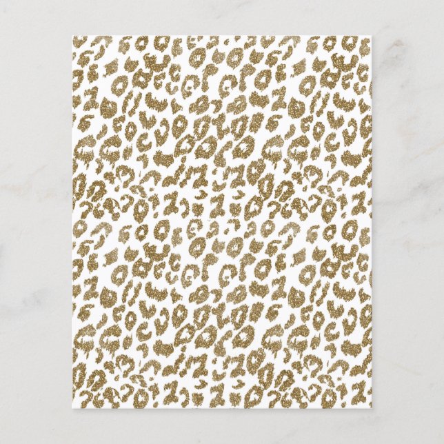 Pretty Trendy Leopard Print Gold Glitter Flyer (Front)