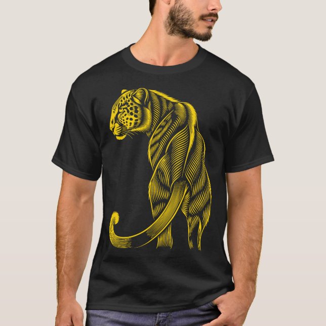 Pretty Trendy Leopard Print Gold  T-Shirt (Front)