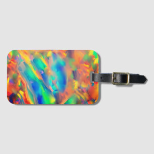 Pretty Trendy Unique faux holographic opal Luggage Tag