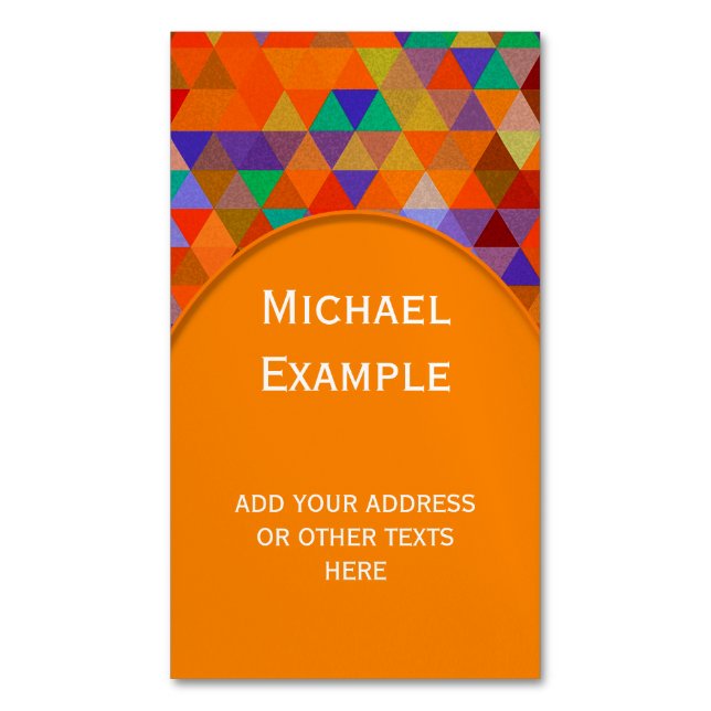Pretty Triangle grunge pattern I + your ideas Magnetic Business Card (Front Vertical)