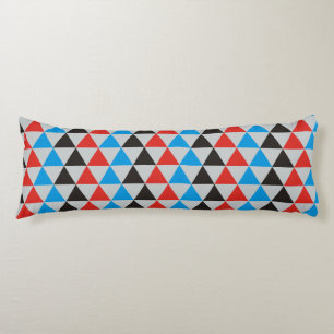 Pretty Triangle pattern black red blue + your idea Body Cushion