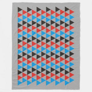 Pretty Triangle pattern black red blue + your idea Fleece Blanket