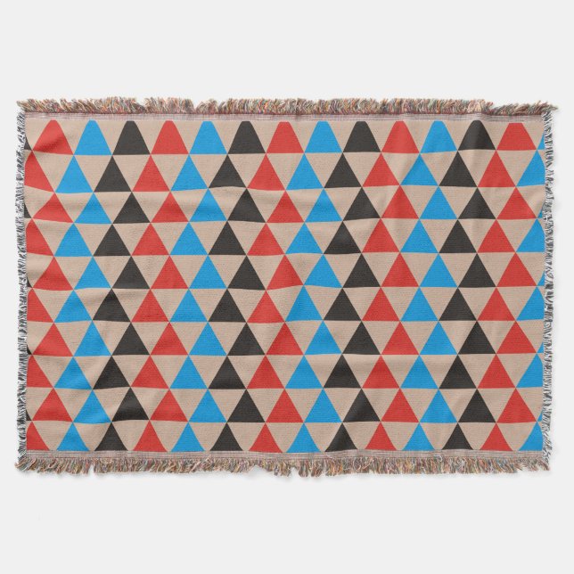 Pretty Triangle pattern black red blue + your idea Throw Blanket (Front)