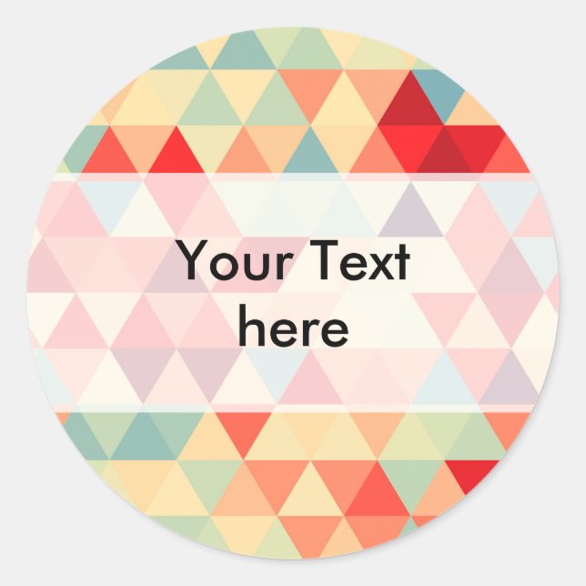 Pretty Triangle pattern II + your ideas Classic Round Sticker (Front)