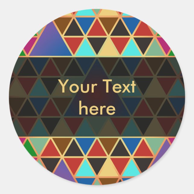 Pretty Triangle pattern III + your ideas Classic Round Sticker (Front)