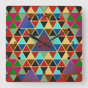 Pretty Triangle pattern III + your ideas Square Wall Clock